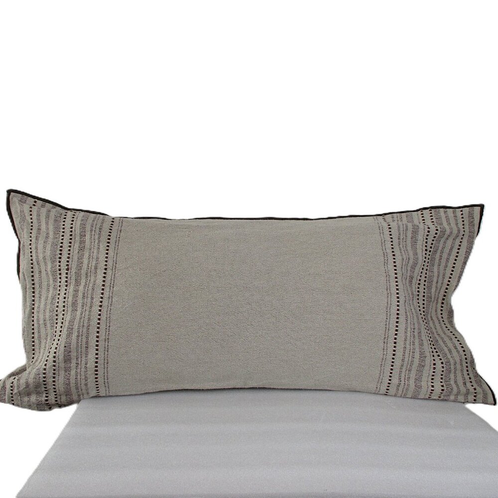 CRATE & BARREL STRIPED LINEN PILLOW COVER - Picture 2 of 14